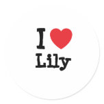 I love Lily heart T-Shirt stickers