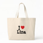 I love Lina heart T-Shirt bags