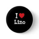 I love Lino heart custom personalised buttons