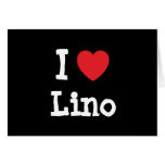 I love Lino heart custom personalised cards