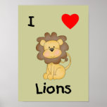 I Love Lions (4) Poster