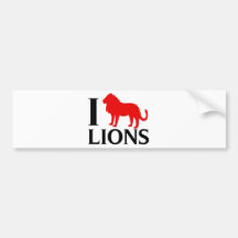 I Love Lions Bumper Sticker