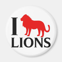 I Love Lions Refrigerator Magnets
