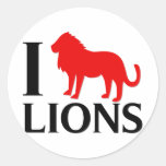 I Love Lions Round Stickers