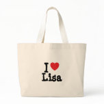 I love Lisa heart T-Shirt bags
