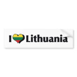 I Love Lithuania Flag bumper stickers