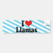 I Love Llamas Bumper Stickers