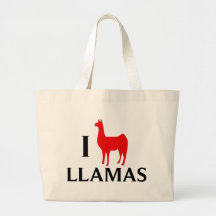 I Love Llamas Canvas Bags
