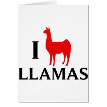 I Love Llamas Greeting Cards