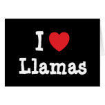 I love Llamas heart custom personalised Card