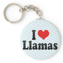 I Love Llamas Key Chain