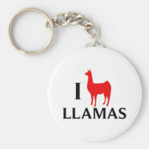 I Love Llamas Keychains