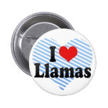 I Love Llamas Pinback Button