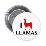 I Love Llamas Pinback Buttons