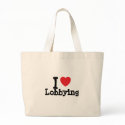 I love Lobbying heart custom personalised bags