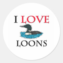 I Love Loons Stickers