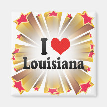I Love  Louisiana Refrigerator Magnets