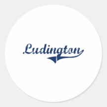 I Love Ludington Michigan Round Stickers