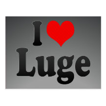 I love Luge Postcards
