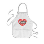I love Luis. I love you Luis. Heart aprons