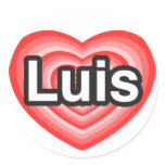 I love Luis. I love you Luis. Heart stickers