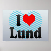 I Love Lund, Sweden. Jag Alskar Lund, Sweden Print