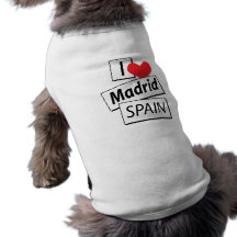 I Love Madrid Spain Doggie T Shirt