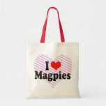 I Love Magpies Tote Bags