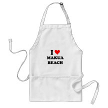 I Love Makua Beach Hawaii Aprons