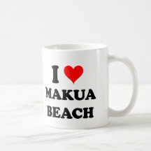 I Love Makua Beach Hawaii Coffee Mug