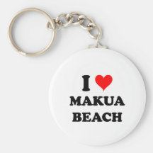 I Love Makua Beach Hawaii Key Chain