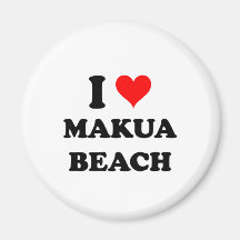 I Love Makua Beach Hawaii Magnet