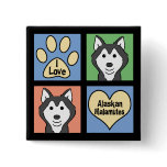 I Love Malamutes Pins