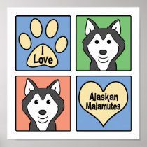 I Love Malamutes Print