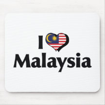 I Love Malaysia Flag Mouse Pads