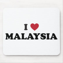 I Love Malaysia Mouse Pads