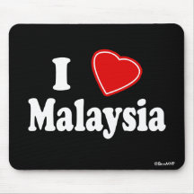 I Love Malaysia Mouse Pads