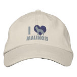 I Love Malinois Embroidered Hat (Purple) embroidered hats