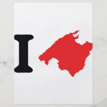 I love mallorca contour symbol full color flyer