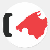 I love mallorca contour symbol round sticker