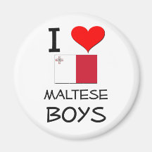 I Love Maltese Boys Fridge Magnet