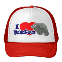 I Love Manatees Ball Cap Trucker Hats