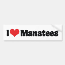 I Love Manatees Bumper Sticker