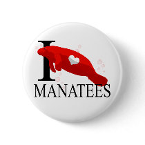 I Love Manatees Buttons