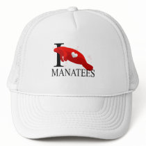 I Love Manatees Caps Trucker Hat