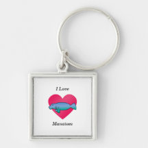 I love manatees key chains
