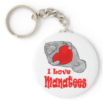 I Love Manatees Keychain