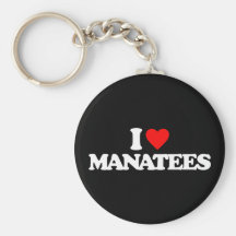 I LOVE MANATEES KEYCHAIN