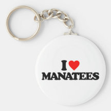 I LOVE MANATEES KEYCHAIN
