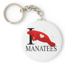 I Love Manatees Keychains